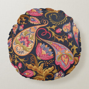 Ornate Paisley: Elegant Seamless Mönster. Rund Kudde