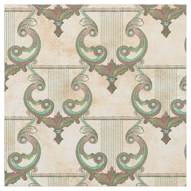 Ornate Patina Harps på Tan Tyg (Närbild)