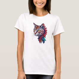 Ornate Patternate Cat Head med Vibrant-information T Shirt