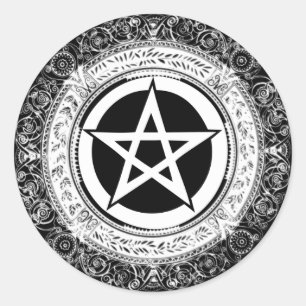 Ornate Pentacle Runt Klistermärke