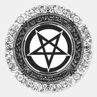 Ornate Pentagram Runt Klistermärke