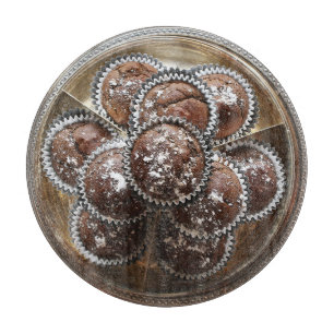 Ornate Plate of Chocolate Muffinss