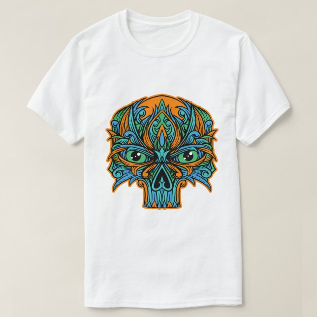 Ornate Psychedelic Skull T Shirt (Design framsida)
