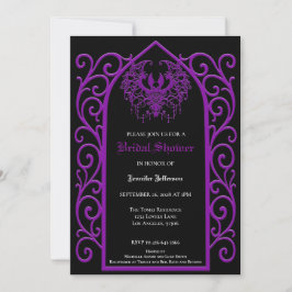 Ornate purple border Gothic Bridal Shower Meddelande