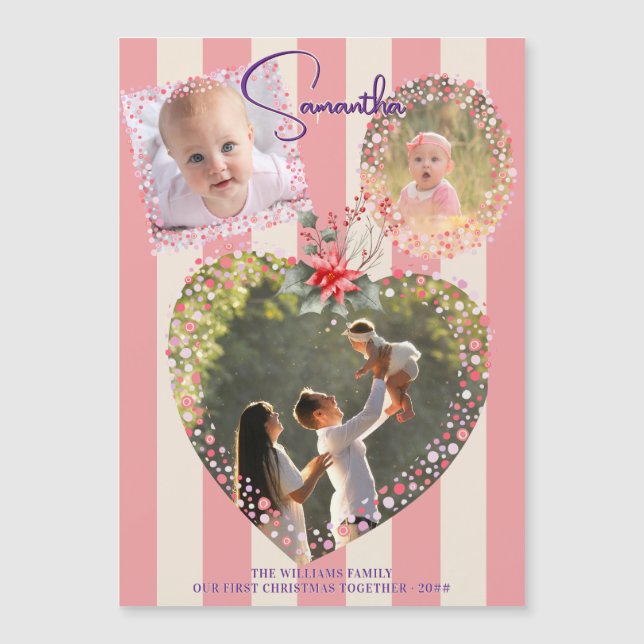 Ornate Ramar 3 Photo 1st jul Milestone CARD Magnetisk Inbjudningskort (Framsida)