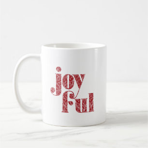 Ornate Red Glatt typography jul/Helgdag Kaffemugg
