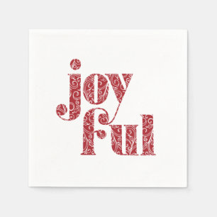 Ornate Red Glatt typography jul/Helgdag Pappersservett