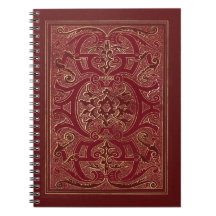 Ornate Red och Guld Ram Notebook