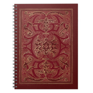 Ornate Red och Guld Ram Notebook Anteckningsbok