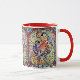 Ornate Red Scarlet Hyacint Blue Macaw Parrot Mugg