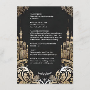 Ornate Retro Arabiska exotiska feta dammobbröllop Tilläggskort