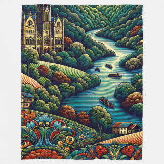 "Ornate River Ligcape" Fleecefilt