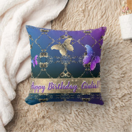 Ornate Ro & Butterfly Blue Dekorativ kudde