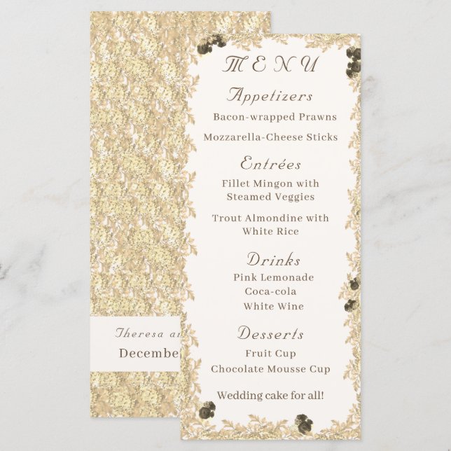 Ornate Ro Flat Menu Meny (Fram/baksida)