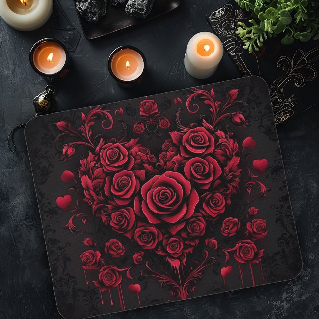 Ornate Ro Heart på Damask Gothic Musmatta (Skapare uppladdad)