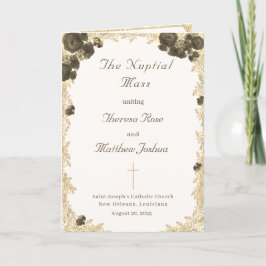 Ornate Ro katolskt Bröllopsprogram Program