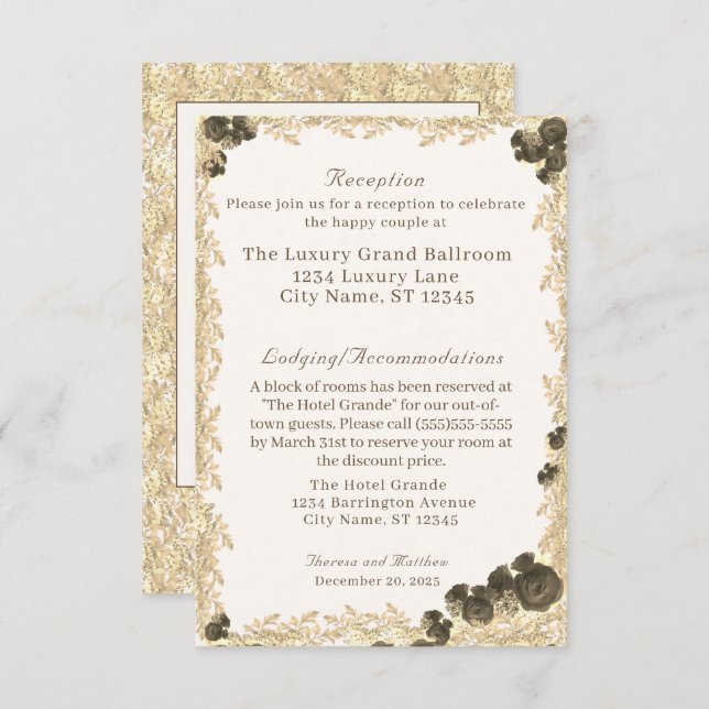 Ornate Ro katolskt visitkort Tilläggskort (Fram/baksida)