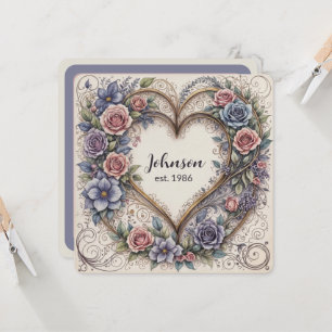 Ornate Ro och Heart Bröllop Vow Renewal Inbjudningar