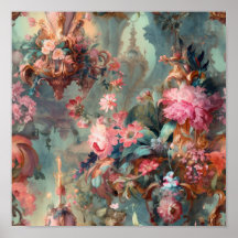 Ornate Rococo Period-Blommigtar