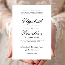 Ornate Script Formal Black and White Bröllop