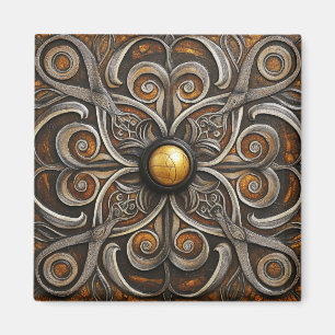 Ornate Scrollwork med Golden Center Magnet