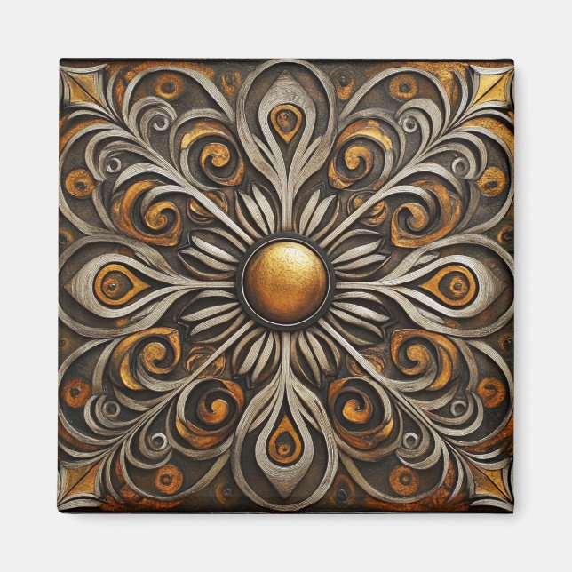 Ornate Scrollwork with Golden Center2 Magnet (Framsidan)