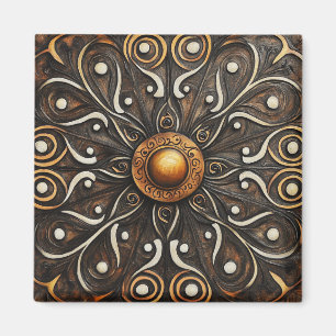 Ornate Scrollwork with Golden Center 4 Magnet