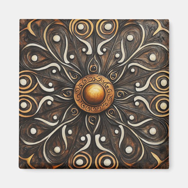 Ornate Scrollwork with Golden Center 4 Magnet (Framsidan)