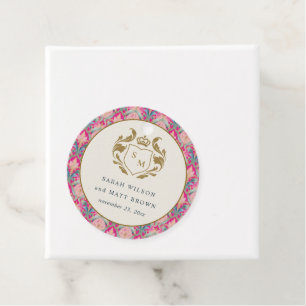 Ornate Shock rosa Classy Blommigt Laurel Bröllop Gåvor Etiketter