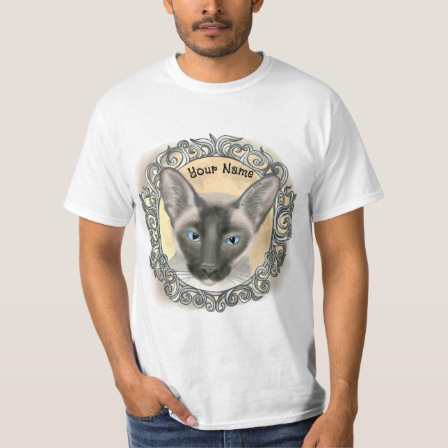 Ornate Siamese Cat  T Shirt (Framsida)