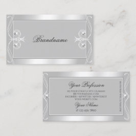 Ornate Silver Light Grått Gnistra judar Ornamental Visitkort