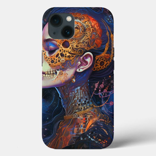 Ornate Skull Woman Surreal Art (Baksida)