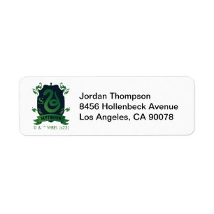 Ornate SLYTHERIN™ House-Vapensköld Returadress Etikett