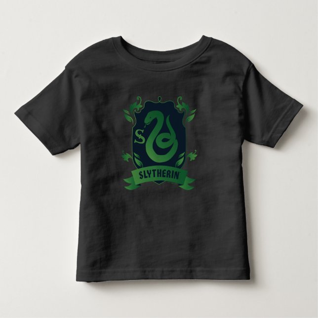 Ornate SLYTHERIN™ House-Vapensköld T Shirt (Framsida)