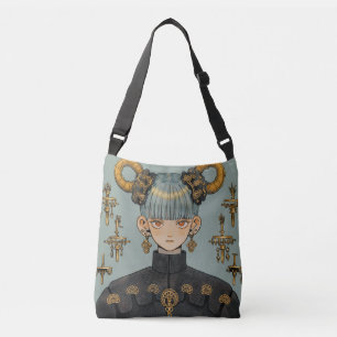 Ornate Steampunk Fantasy Anime Girl Axelväska