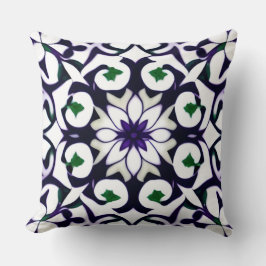 Ornate Symmetrical-Blommönster Kudde