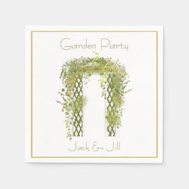 Ornate Trellis med Grönt och Guld Foliage Pappersservett