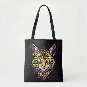 Ornate Tribal Wildcat med Colorful Detai Tygkasse