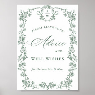 Ornate Victorian Flower Grace Advice & Önskemål Poster