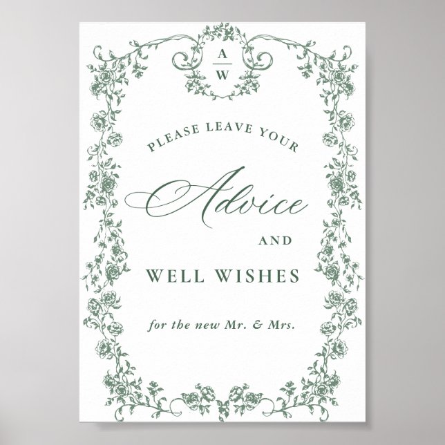 Ornate Victorian Flower Grace Advice & Önskemål Poster (Framsidan)