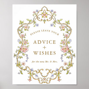 Ornate Victorian Grace Blommigt Advice & Önskemål Poster