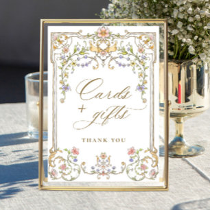 Ornate Victorian Grace Blommigt Cards and Gifts Si Poster
