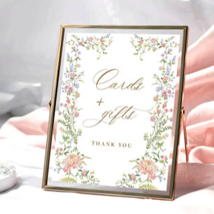 Ornate Victorian Grace Blommigt Cards and Gifts Si Poster