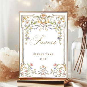 Ornate Victorian Grace Blommigt Favors Bröllop-tec Poster