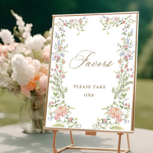 Ornate Victorian Grace Blommigt Favors Bröllop-tec Poster