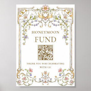 Ornate Victorian Grace Blommigt Honeymoon Fund Sig Poster