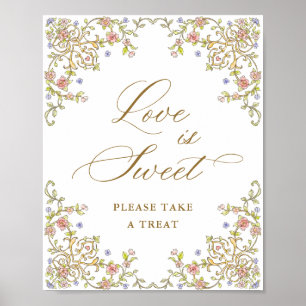 Ornate Victorian Grace Blommigt Kärlek är Sweet Si Poster