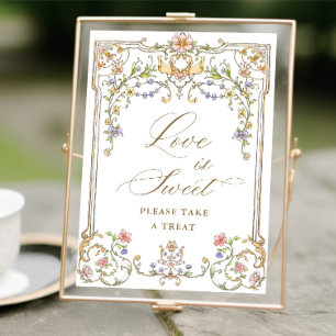 Ornate Victorian Grace Blommigt Kärlek är Sweet Si Poster