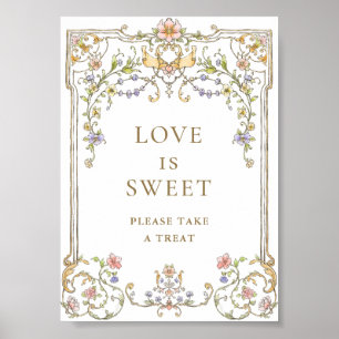 Ornate Victorian Grace Blommigt Kärlek är Sweet Si Poster