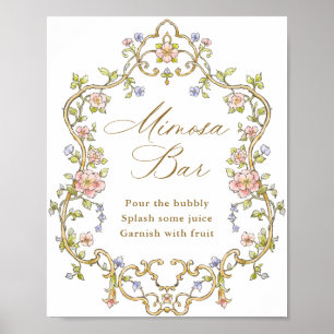 Ornate Victorian Grace Blommigt Mimosa Pub Sign Poster